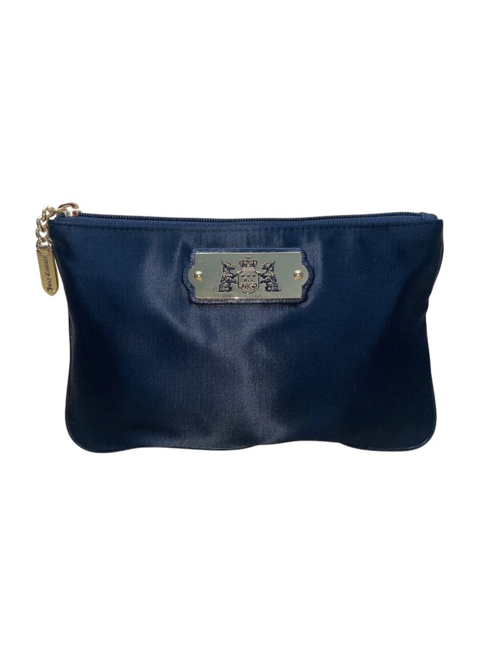 Juicy Couture Women’s Black Nylon Gold Logo Accent Zippered Pouch Bag